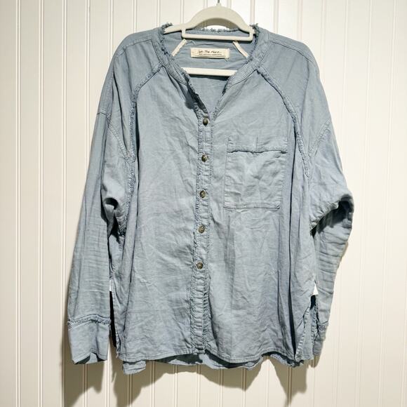 Free People We The Free Chambray Keep It Simple Top Size Small - Picture 2 of 8